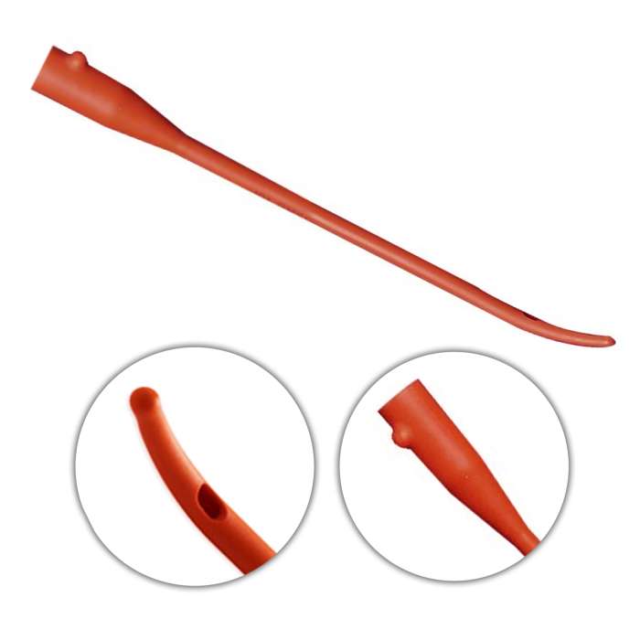 Urethral Catheter Bard® Tiemann Tip Red Rubber 22 Fr. 16 Inch - 010122