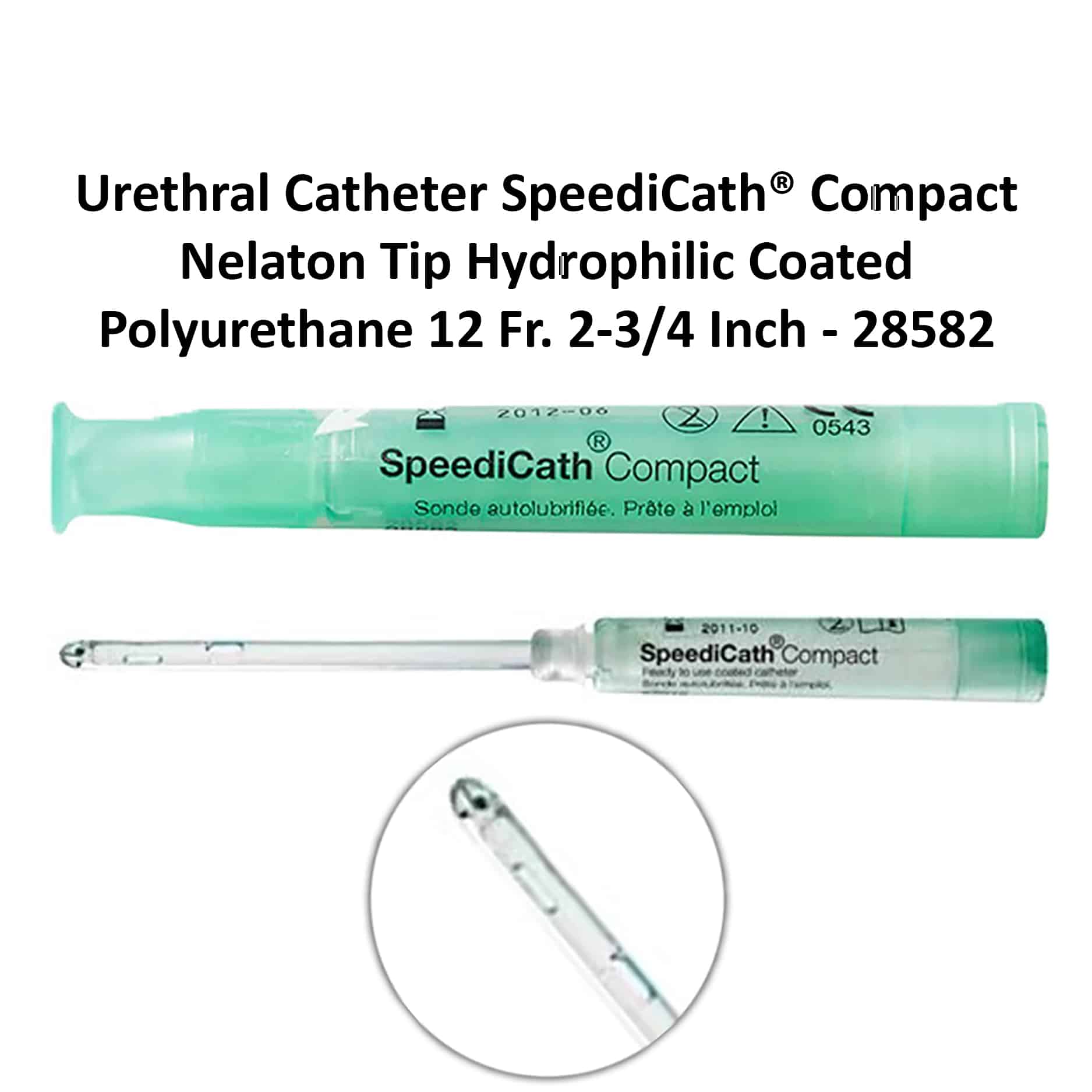 Urethral Catheter SpeediCath® Compact Nelaton Tip Hydrophilic Coated Polyurethane 12 Fr. 2-3/4 Inch - 28582 Michigan | USA