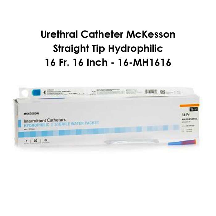 Urethral Catheter McKesson Straight Tip Hydrophilic 16 Fr - 16 Inch - 16-MH1616