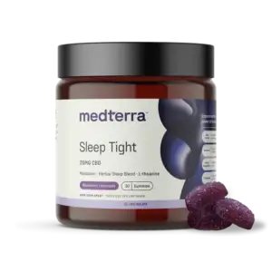 Sleep Tight with CBD! Medterra’s CBD Sleep Tight Gummies blend 25mg CBD + 5mg Melatonin to help you relax, fall asleep faster, and enjoy deeper rest—naturally and without grogginess.
