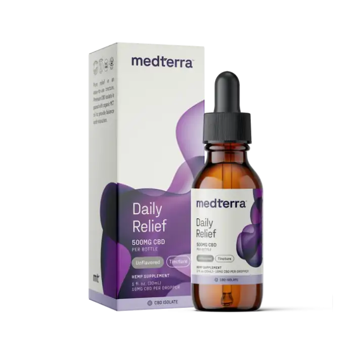 Medterra Daily Relief CBD Isolate Oil – THC-free CBD tincture for daily balance and wellness