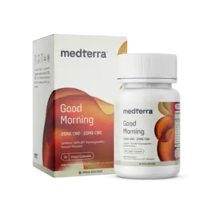 Bottle of Medterra Good Morning Capsules – CBD capsules for daily energy and focus