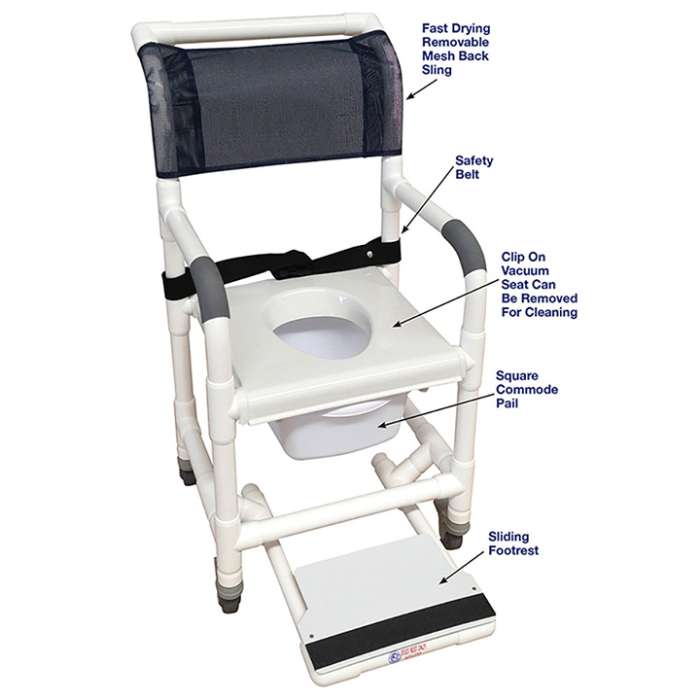 Healthcare Grade, MJM UNIVERSAL SHOWER CHAIR 18" Internal Width in Michigan USA