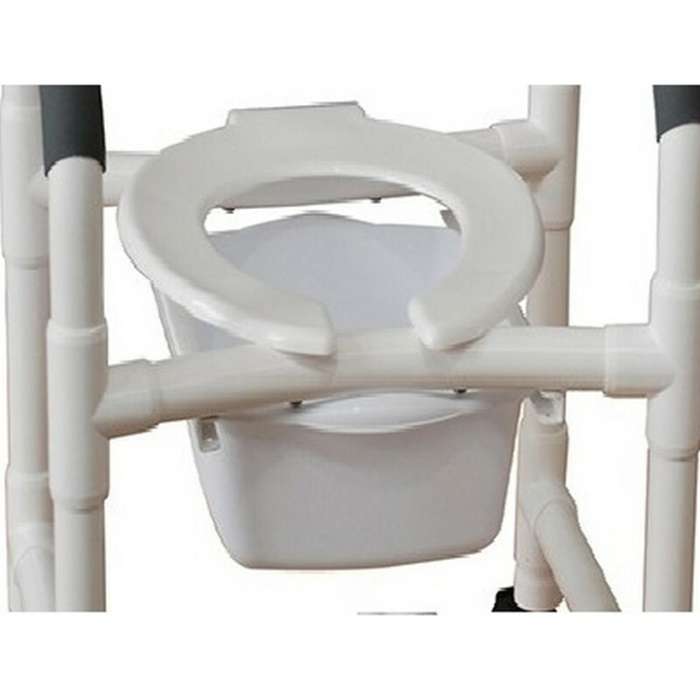 MJM Adjustable height shower chair 22" Wide with Commode Pail - 122-3TW-ADJ-10-QT-C in Michigan USA