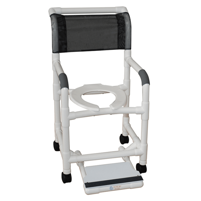 MJM Shower chair 18" sling seat and slide out footrest- 118-3TW-SL-SF