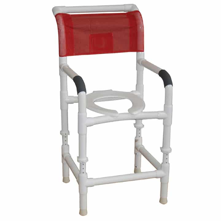 MJM Adjustable height shower chair 18" - NO CASTERS - 118-LP-ADJ in Michigan USA