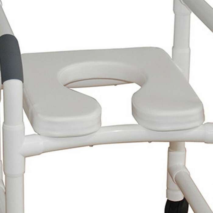 MJM Shower chair 18" - 2" lower in back - soft seat and slide out footrest- 118-3TW-TS-SSDE-SF in Michigan USA