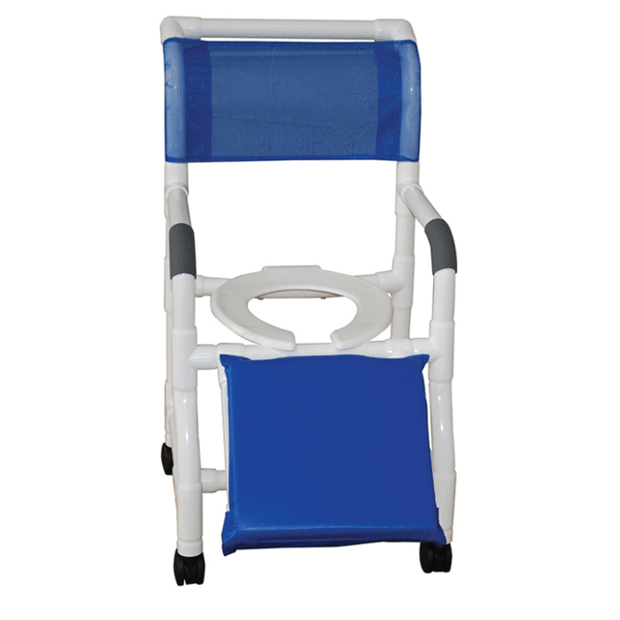 MJM International Wide shower chair 26" internal width, open front seat, for UNI-LATERAL OR BILATERAL BELOW KNEE AMPUTEE, 4" twin casters, 425 lbs weight capacity Available in Michigan USA Healthcare DME Offering free shipping all 50 states of united states.