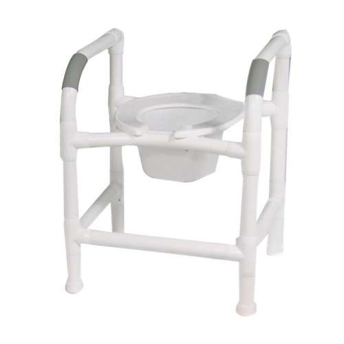 MJM International 3 in 1 commode chair with fixed height, 10 qt slide-out commode pail, deluxe elongated open front seat - Available in Michigan USA Healthcare DME Offering free shipping all 50 states of united states.