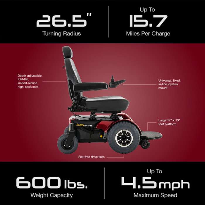 This Jazzy® Most Heavy Duty Electric Power Wheelchair - 1450 by Pride Mobility is available in Michigan, USA.