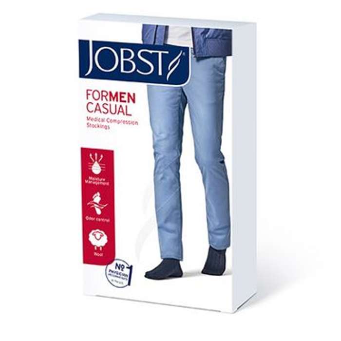 Jobst Men's Casual 15-20 mmHg Knee High Compression Socks This medical hosiery has a smooth toe seam, durable heel and comfortable toe finish. for sale available in Ann Arbor MI, USA