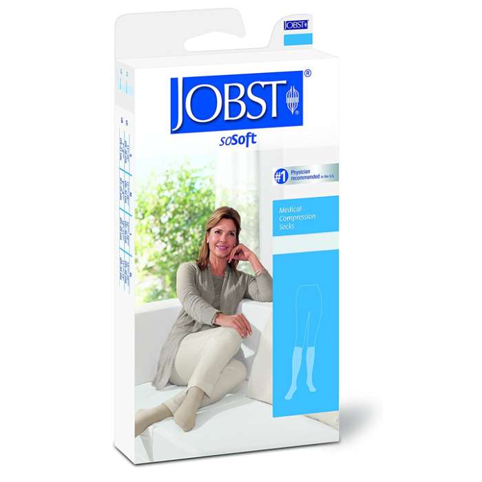 Jobst soSoft Knee High 15-20 mmHg Compression Stockings improve all-day comfort knee band secures fit and improves wearing comfort. for sale available in Ann Arbor MI, USA