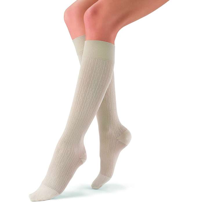 Jobst soSoft Knee High 15-20 mmHg Compression Stockings improve all-day comfort knee band secures fit and improves wearing comfort. for sale available in Ann Arbor MI, USA