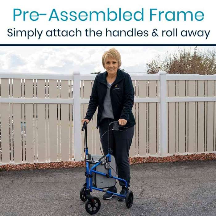 3-Wheel Rollator Walker - Lightweight Foldable Walking Walker design for Stability walking aid with foldable + lightweight design for convenient storage, for sale in Michigan USA