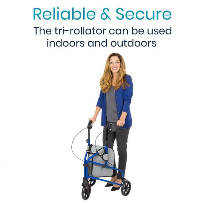 3-Wheel Rollator Walker - Lightweight Foldable Walking Walker design for Stability walking aid with foldable + lightweight design for convenient storage, for sale in Michigan USA