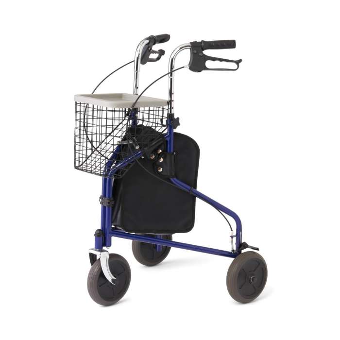 Medline 3-Wheel Rollator Walker - Lightweight & Foldable design for Stability walking aid with foldable + lightweight design for convenient storage, for sale in Michigan USA