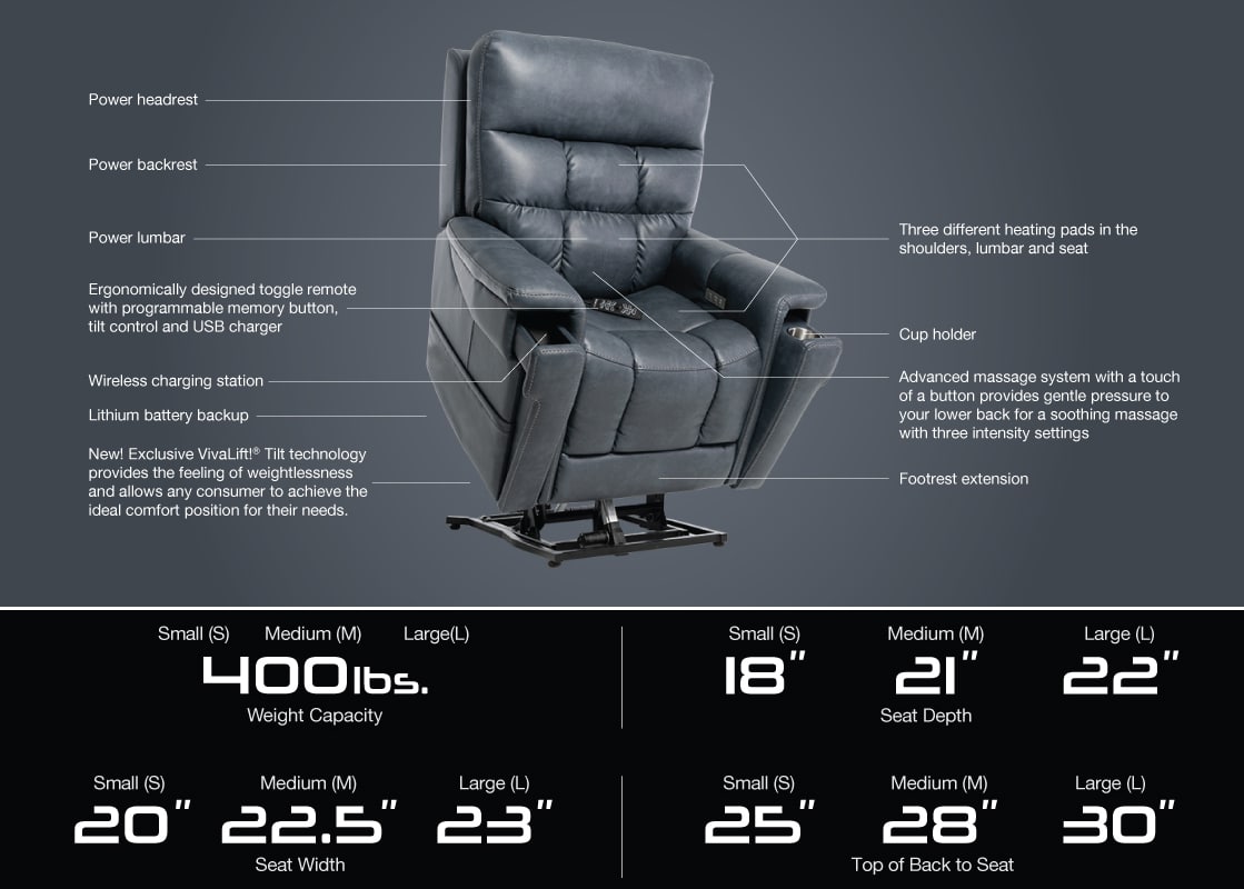 Find ultimate relaxation with VivaLift!® Ultra Power Recliner Chair - PLR-4955 at Healthcare DME, offering customizable comfort solutions in the USA.