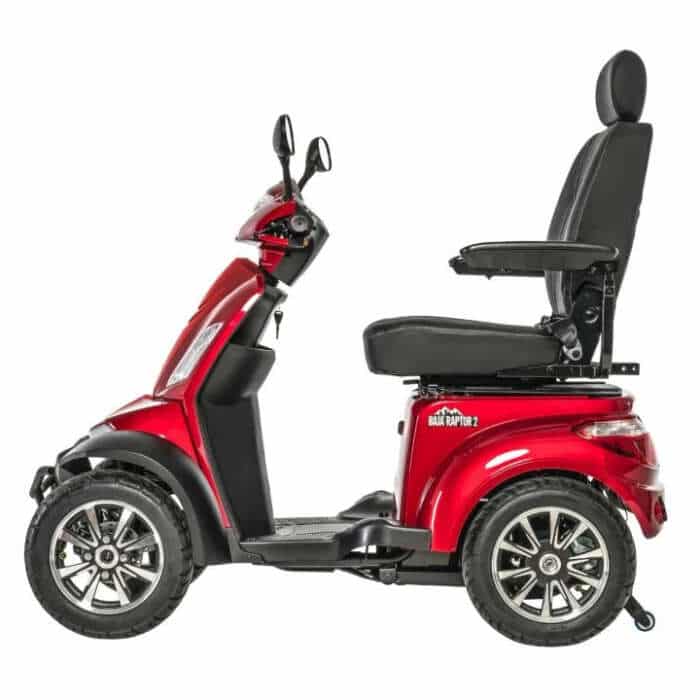 The Pride Baja Raptor 2 Long-Range 4-Wheel Scooter offers 13 MPH speed and 21.2-mile range. Ideal for Ann Arbor & nationwide.