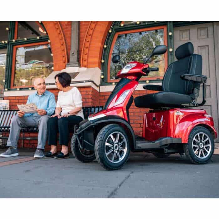 The Pride Baja Raptor 2 Long-Range 4-Wheel Scooter offers 13 MPH speed and 21.2-mile range. Ideal for Ann Arbor & nationwide.