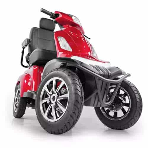 The Pride Baja Raptor 2 Long-Range 4-Wheel Scooter offers 13 MPH speed and 21.2-mile range. Ideal for Ann Arbor & nationwide.