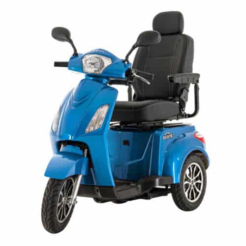 The Pride Baja Raptor 2 Long-Range 3-Wheel Scooter offers 14 MPH speed and 31-mile range. Ideal for Ann Arbor & nationwide.