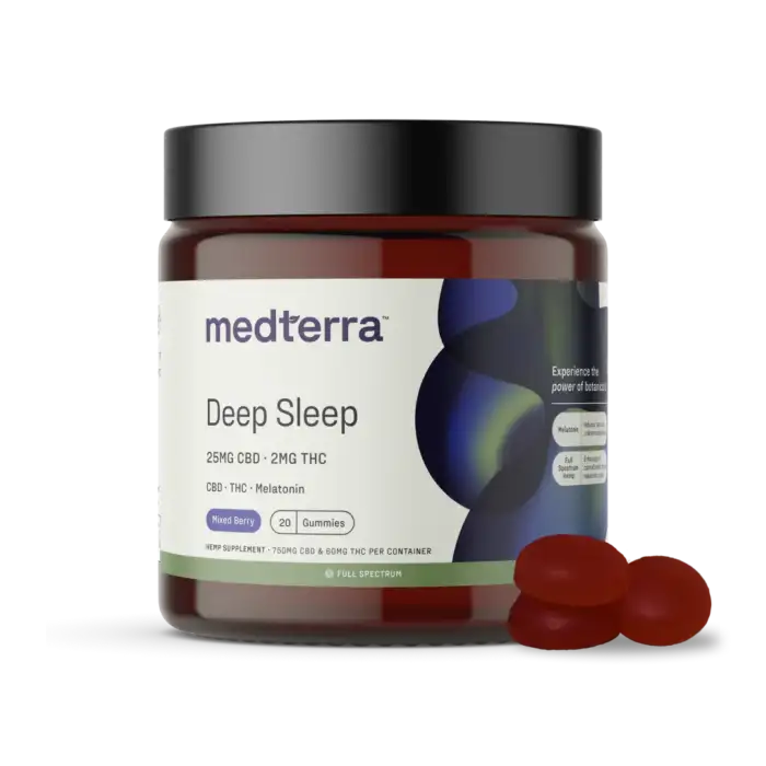 Sleep Deeply with CBD! Medterra’s Deep Sleep CBD Gummies combine 25mg CBD + natural sleep aids to help you unwind and drift off peacefully. THC-free, lab-tested, and shipped nationwide for your convenience.