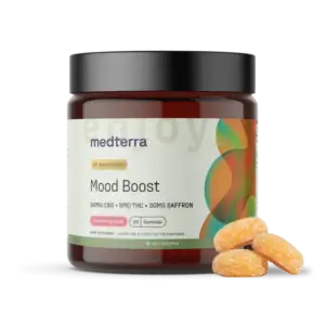 Medterra Mood Boost THC Gummies - 25mg CBD + 5mg THC for Uplifting Relaxation