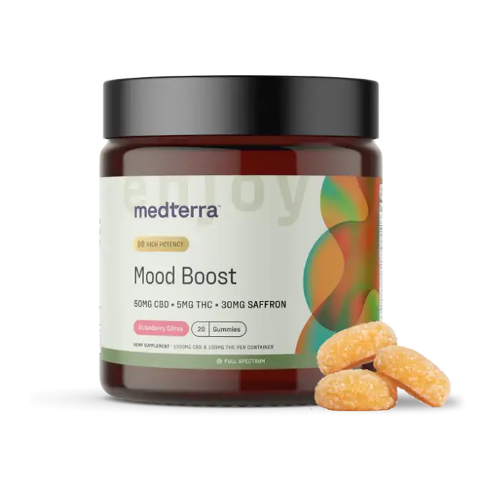 Medterra Mood Boost THC Gummies - 25mg CBD + 5mg THC for Uplifting Relaxation